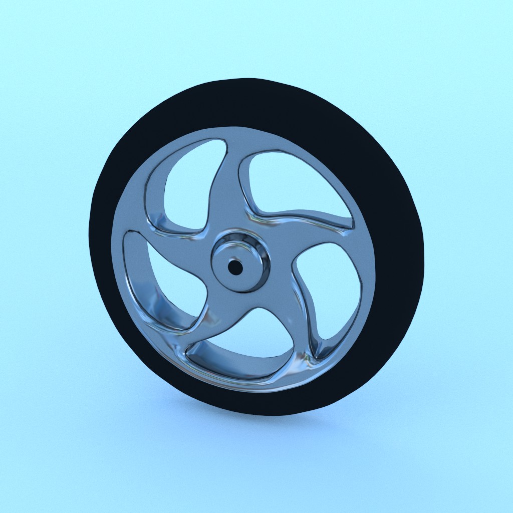 Motorcycle wheel low-poly preview image 1